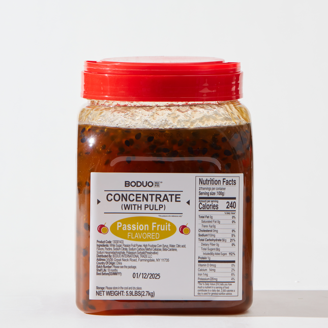 [BODUO] [MINI] Passion Fruit Flavored Concentrate with Pulp - One Bucket [5.9 lbs]