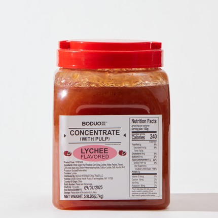 [BODUO] Lychee Flavored Concentrate(with Pulp) [5.9 lbs / Bucket x 6 Buckets / Case]