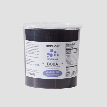 [BODUO] [MINI] Blueberry Flavored Popping Boba - One Bucket [6.6 lbs]