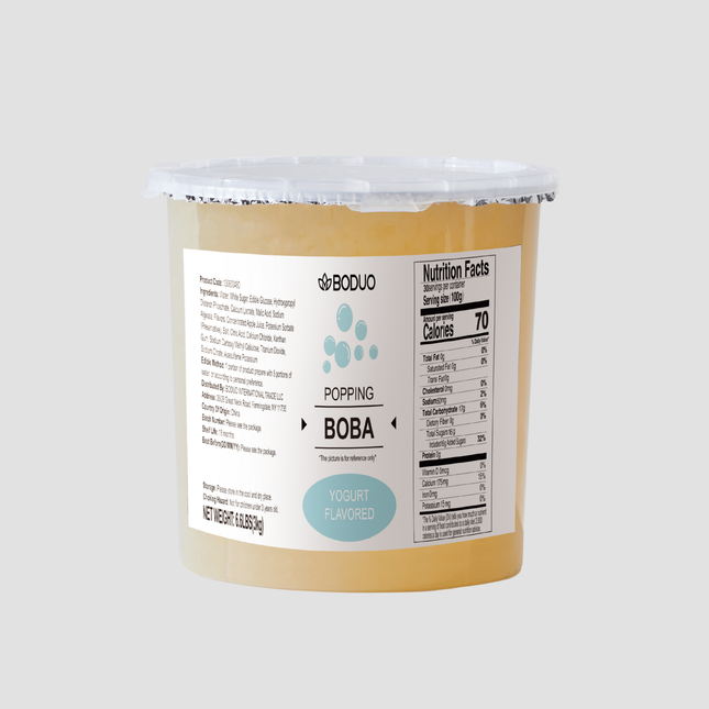 [BODUO] Yogurt Flavored Popping Boba [6.6 lbs / Bucket x 4 Buckets / Case]{P3-SNGE