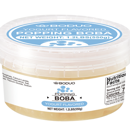 [BODUO] [MINI] Yogurt Flavored Popping Boba 550g - One Bucket [1.2 lbs]