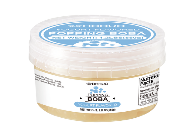 [BODUO] [MINI] Yogurt Flavored Popping Boba 550g - One Bucket [1.2 lbs]