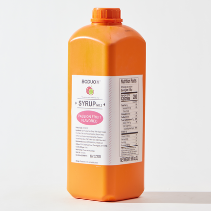 [BODUO] Passion Fruit Flavored Syrup NO.2 [68 fl.oz. / Bottle x 8 Bottles / Case]
