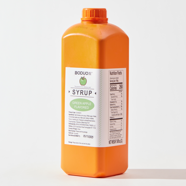 [BODUO] [MINI] Green Apple Flavored Syrup - One Bottle [68 fl.oz.]