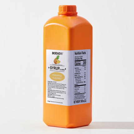 [BODUO] Pineapple Flavored Syrup [68 fl.oz. / Bottle x 8 Bottles / Case]