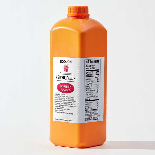 [BODUO] [MINI] Raspberry Flavored Syrup - One Bottle [68 fl.oz.]