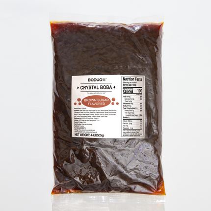 [BODUO] Brown Sugar Flavored Crystall Boba [4.4 lbs / Bag x 10 Bags / Case]
