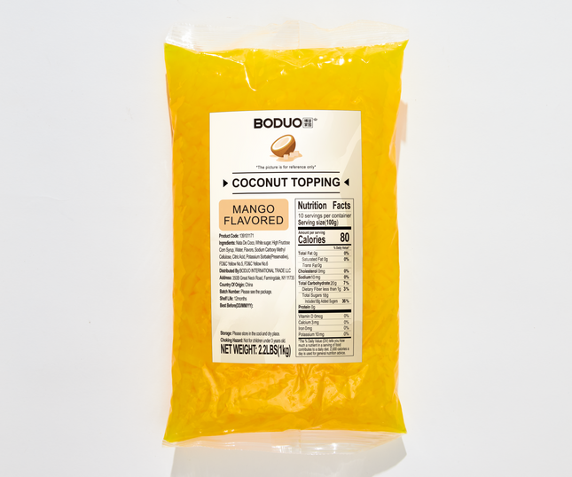[BODUO] [MINI] Mango Flavored Coconut Topping - One Bag [2.2 lbs]