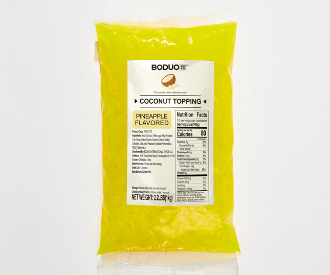 [BODUO] [MINI] Pineapple Flavored Coconut Topping - One Bag [2.2 lbs]