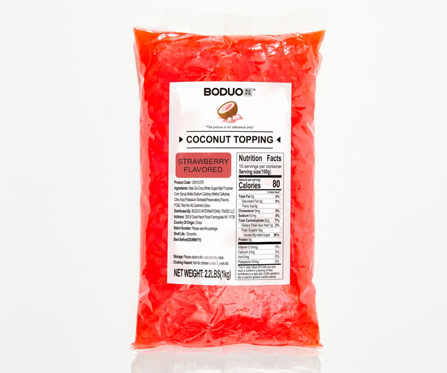 [BODUO] [MINI] Strawberry Flavored Coconut Topping - One Bag [2.2 lbs]