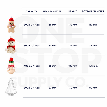 500ml / 16oz PET Plastic Cup Gingerbread Man Cup 100pcs/Case