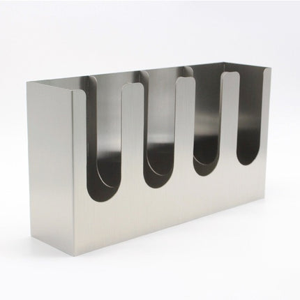 Horizontal Four-Compartment Steel Cup Holder (Coffee Cup and Lid Storage)