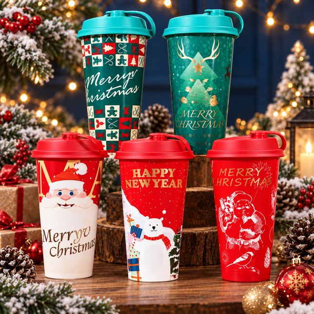Diameter 90-520ml / 18oz PP Injection Cup (IML, 5 Assorted Designs Included) 500pcs/Case