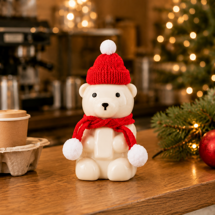 500ml / 16oz 53mm Christmas Seated Bear PET Bottle 200pcs/Case