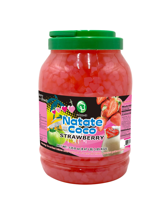 [POSSMEI] Strawberry Natate Coco - Heart Shape 8.8 lbs / Bottle x 4 Bottles / Case