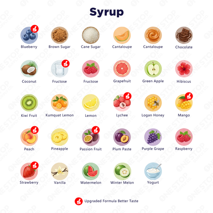 [BODUO] Peach Flavored Syrup NO.2 [68 fl.oz. / Bottle x 8 Bottles / Case]