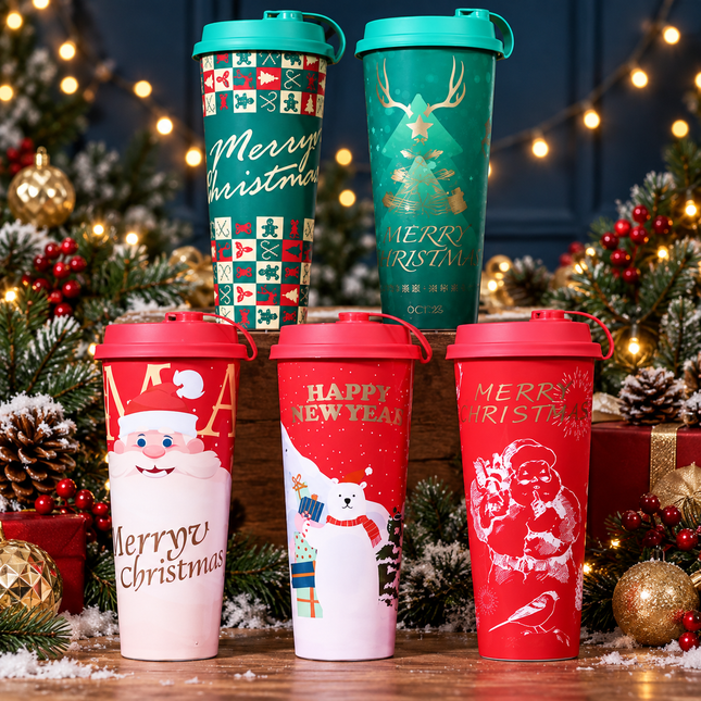 Diameter 90-650ml / 22oz PP Injection Cup (IML, 5 Assorted Designs Included) 500pcs/Case