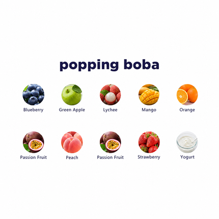 [BODUO] Blueberry Flavored Popping Boba 550g [1.2 lbs / Bucket x 24 Buckets / Case]