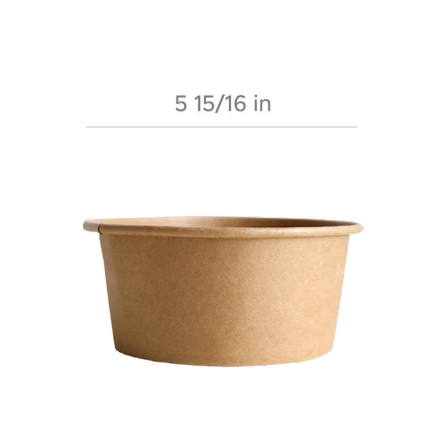 [定制包装] 直径150毫米-1000毫升/32盎司纸质双覆膜食品纸碗300个/箱
