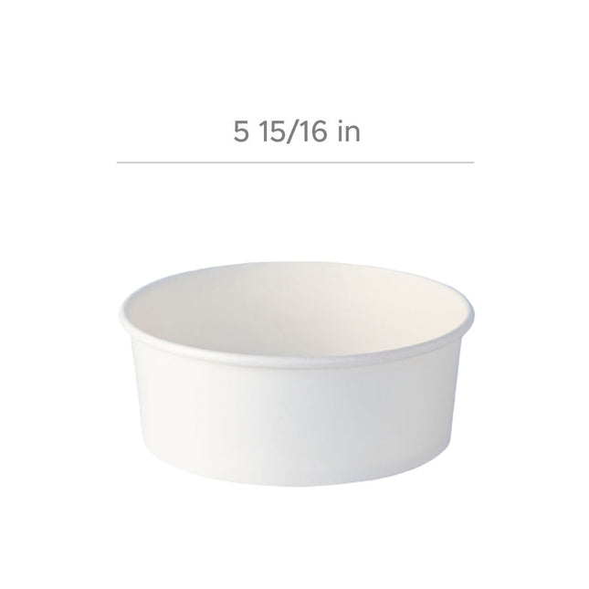 [定制包裝] 直徑150毫米-500毫升/16盎司紙質雙覆膜食品紙碗300個/箱
