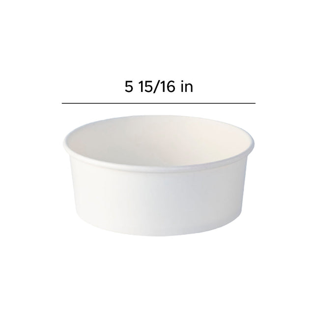 直徑150毫米-750毫升/25盎司紙質雙覆膜食品紙碗300個/箱