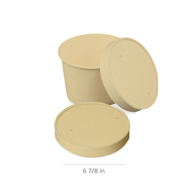 [定制包裝] 直徑175毫米的雙層紙質通風蓋，適用於36/42盎司食品紙碗，150件/箱