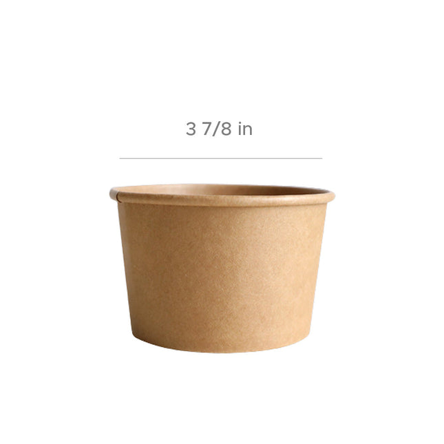 [定制包裝] 直徑98毫米-8盎司紙質雙層覆膜紙湯杯/熱食杯500只/箱