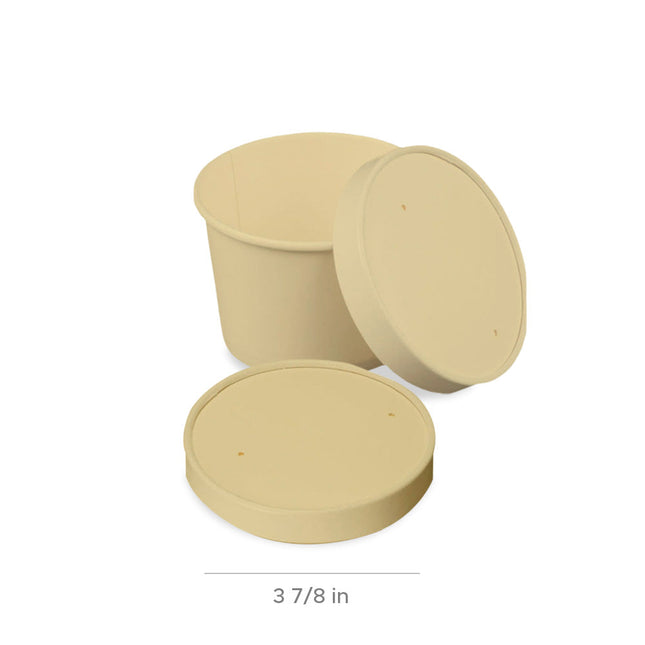 [定制包裝] 直徑98毫米的雙層紙質通風蓋，適用於8/12/16盎司食品杯，500件/箱