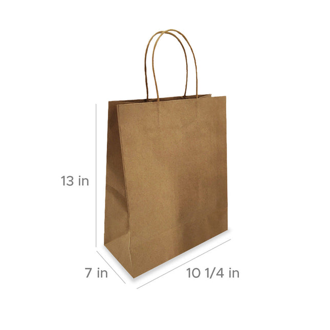 [定制包装] 带手柄的纸质袋 10 1/4” X 7” X 13” 250个/箱