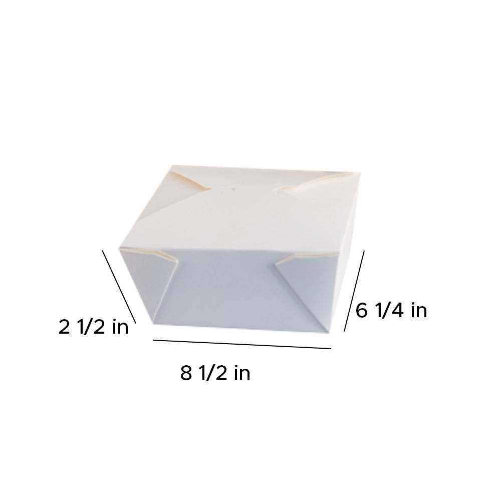 Choice 7 3/4 x 5 1/2 x 2 White Microwavable Folded Paper #2 Take-Out  Container - 200/Case