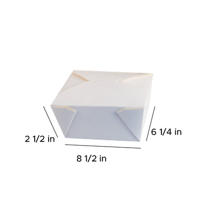 Poly Coated Folded Paper #3 Take Out Container 50.7oz, 8 1/2 X 6 1/4 X 2 1/2 , 200pcs/Case