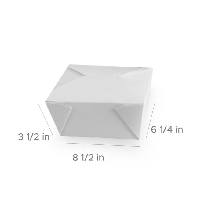 Poly Coated Folded Paper #4 Take Out Container 77.8oz, 8 1/2 X 6 1/4 X 3 1/2 , 160pcs/Case