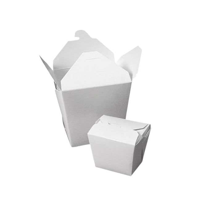 32盎司白色雙層覆膜紙可微波無提手飯盒/面盒，400個/箱