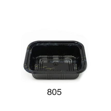 805 Black With Design Lunch Box 600 SET ( 50 * 12 )
