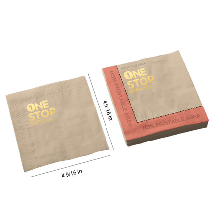 [定制包裝] 純木漿1/4折白色2層飲料餐巾紙 9" x 9" 5000張/箱