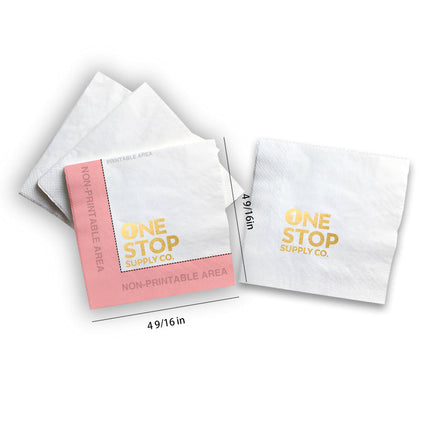[定制包裝] 純木漿1/4折白色2層飲料餐巾紙 9" x 9" 5000張/箱