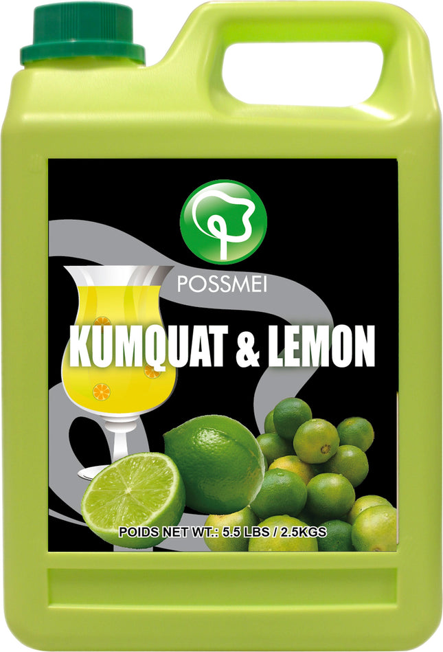 [POSSMEI] Kumquat & Lemon Syrup 5.5 lbs / Bottle x 6 Bottles / Case
