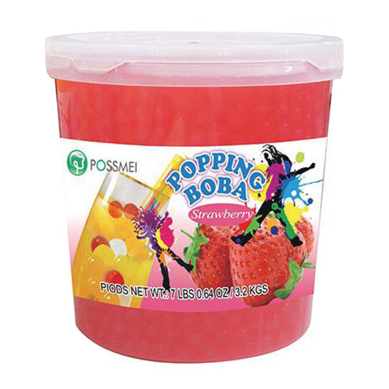 [POSSMEI] [MINI] Strawberry Popping Boba - One Bottle [7.04 lbs]