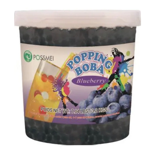 [POSSMEI] Blueberry Popping Boba 7.04 lbs / Bottle x 4 Bottles / Case