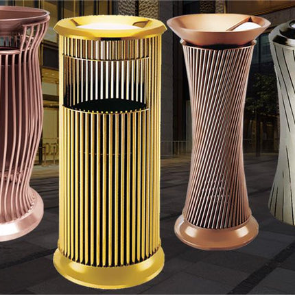 Moisture Trash Can With Ashtray 6L Stainless Steel Trash Can Ashtray Trash Can Indoor Ashtray Column Outdoor Indoor Ashtray Trash Can