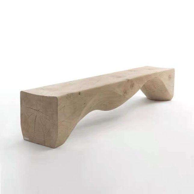 Nordic Solid Wood Bench Clothing Store Shoe Changing Stool Simple Design Waiting Stool Hotel Log Bench