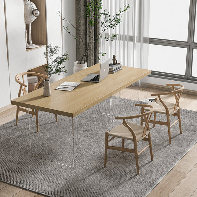 Nordic Simple Table Solid Wood Rectangular Table With Acrylic Suspension Table For Dinner Clothes Designers