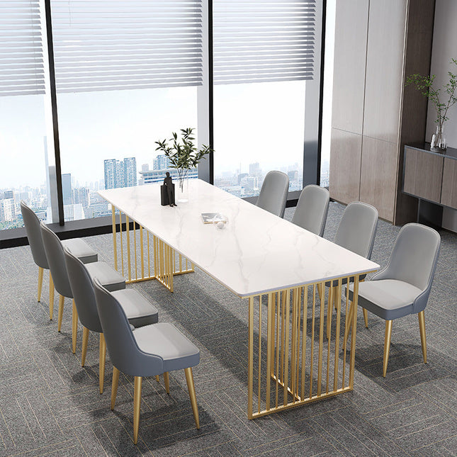 Marble Conference Table Long Luxury Meeting Room Table Office Desk Chair Set