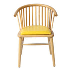Wood Color Chair With Yellow Cushion