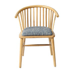 Wood Color Chair With Grey Cushion