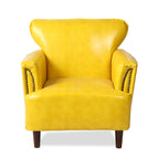 Yellow Leather-Soft Sofa - One Seat