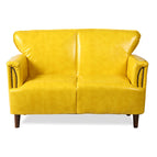 Yellow Leather Soft Sofa- Double Seat