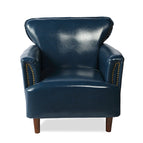 Blue Leather Soft Sofa- One Seat