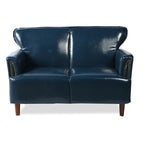 Blue Leather Soft Sofa - Double Seat