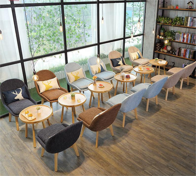 Modern Coffee Shop Milk Tea Shop Solid Wood Furniture Sets Lounge Bar Furniture Sets